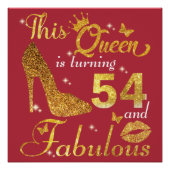 誕生日きらきら光るシャツ | 80番目の誕生日 |誕生日 ポスター (正面)