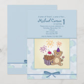 誕生日くまさん招待状 招待状 (正面/裏面)