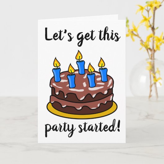 誕生日このパーティーを開始 カード (黄色い花)