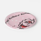 誕生日さくらんぼカップケーキドゥードルオンピンク ペーパープレート (アングル)