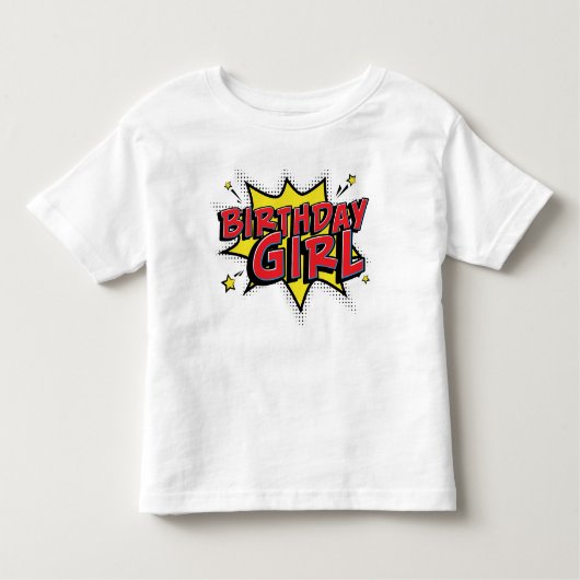 誕生日すごいヒーロー – 女子漫画誕生日シャツ トドラーTシャツ (正面)