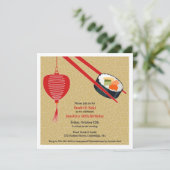 誕生日すしパーティーフラット招待状 招待状 (スタンド正面)