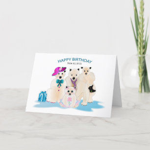 誕生日すべての私たちPolar Bear家族4人 カード