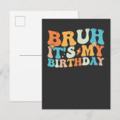 誕生日だぜ！イケイケで懐かしい感じ インビテーションポストカード (正面/裏面)