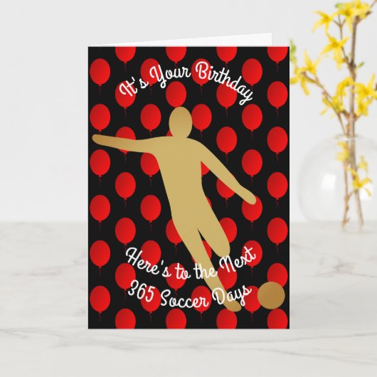 誕生日で次の365人のサッカー日 カード (黄色い花)