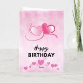 誕生日で話するハート カード (裏面)