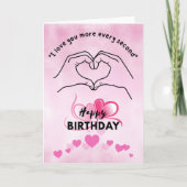 誕生日で話するハート カード (正面)