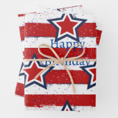 誕生日とアンクル・サム ラッピングペーパーシート (インサイチュ)