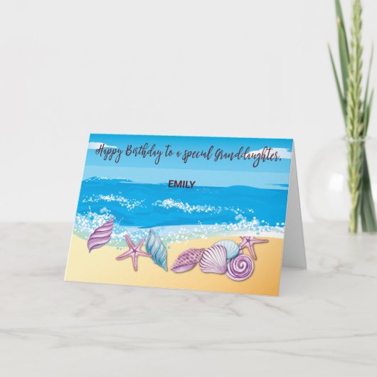 誕生日と孫娘パーソナライズされた カード (正面)
