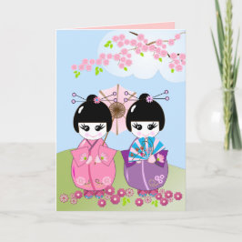 誕生日と日本のさくらんぼ カード