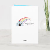 誕生日と鷲が星の間を舞う カード (裏面)