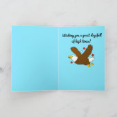 誕生日と鷲が星の間を舞う カード (内部)