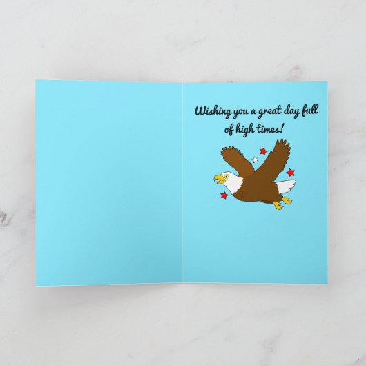 誕生日と鷲が星の間を舞う カード (内部)