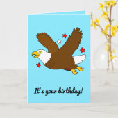 誕生日と鷲が星の間を舞う カード (黄色い花)