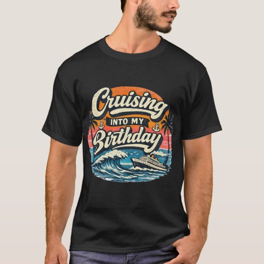 誕生日にぴったりなレトロクルーズTシャツ Tシャツ (正面)