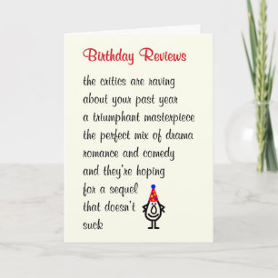 誕生日によるおもしろいハッピーバースデー詩のレビュー サンキューカード