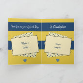 誕生日にハンサムな夫のネイビーの写真カード カード (内部)