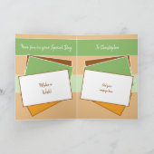 誕生日にハンサムな夫の緑の写真カード カード (内部)