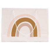 誕生日にピンク色の中性色の虹の抱き枕 ラージペーパーバッグ (裏面)