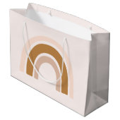 誕生日にピンク色の中性色の虹の抱き枕 ラージペーパーバッグ (裏面アングル)