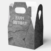誕生日に使用するダークグレーの岩肌 フェイバーボックス (オープン)