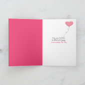 誕生日に大きな目を持つかわいい女の子 カード (内部)