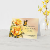 誕生日に大切な人を思い出す 宗教的なローズ カード (黄色い花)