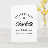 誕生日に憧れて完璧になじむ少女 カード (黄色い花)