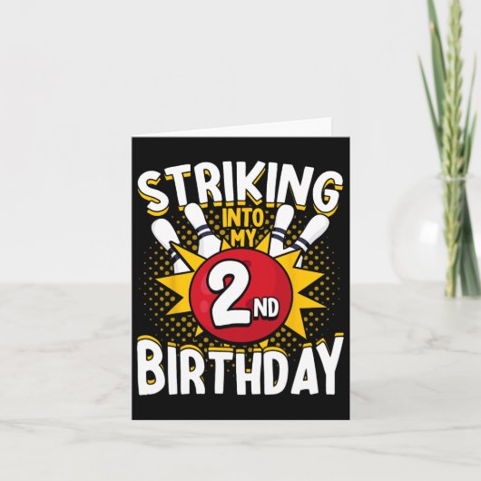 誕生日に打ち込む2回目の誕生日ボーリングテーマ カード (正面)