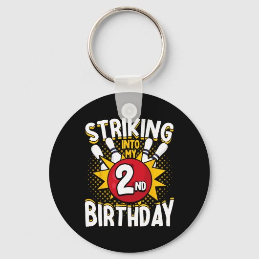 誕生日に打ち込む2回目の誕生日ボーリングテーマ キーホルダー (正面)