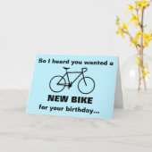 誕生日に新しいバイクが欲しいと聞いて… カード (黄色い花)