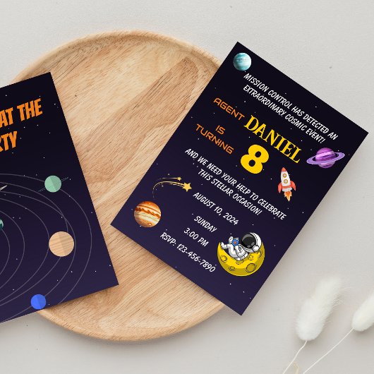 誕生日に特別な宇宙をテーマにした招待状 招待状