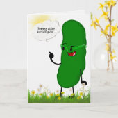 誕生日に眼鏡をかけたピクルス カード (黄色い花)