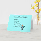 誕生日に素晴らしハッピーバースデーの詩をおもしろい持つ カード (黄色い花)