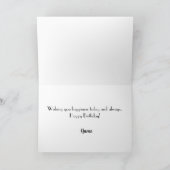 誕生日に紫のパームフロンドの落書きと名言 カード (内部)