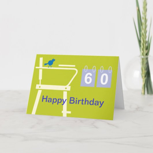 誕生日に贈るかわいいテニスのカード カード (正面)