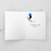 誕生日に雪でアイリッシュセッター カード (内部)