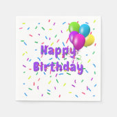 誕生日に風船を撒く スタンダードカクテルナプキン (正面)