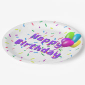 誕生日に風船を撒く ペーパープレート (アングル)