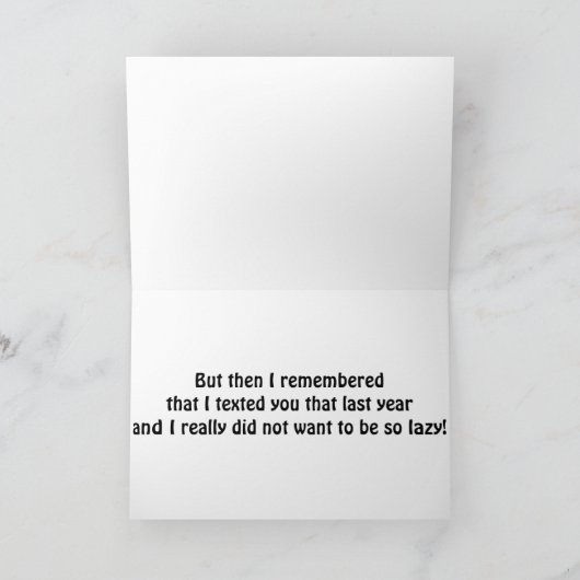 誕生日に「おめでとう」ってメッセージ送る準備してたのに・・・ カード (内部)