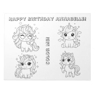 誕生日ぬりえノートパッド - アニマルパーティーアクティビティ ノートパッド