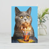 誕生日ねこグラス 招待状 (スタンド正面)