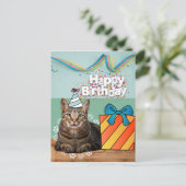 誕生日ねこポストカード ポストカード (スタンド正面)