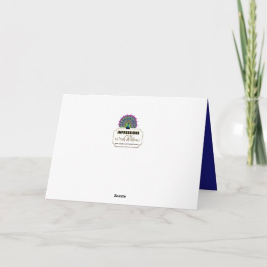 誕生日のいとこの美カラフルしい孔雀カード カード (裏面)