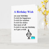 誕生日のおおもしろい願い – 誕生日 カード (黄色い花)