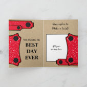 誕生日のおじさんは素朴な茶色の赤を願う カード (内部)