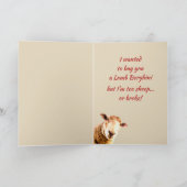 誕生日のおもしろいのおもしろいなヒツジ動物のユーモア カード (内部)