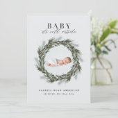 誕生日のお知らせクリスマスフォトホリデーカード 案内状 (スタンド正面)