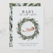 誕生日のお知らせクリスマスフォトホリデーカード 案内状 (正面/裏面)