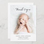 誕生日のお知らせフォトカ生まれたばかりのード 案内状 (正面/裏面)